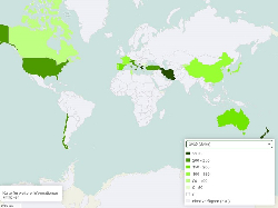 Kiwi Ertrag weltweit 1961-2020